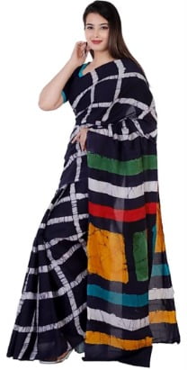 Black MulMul Cotton Saree