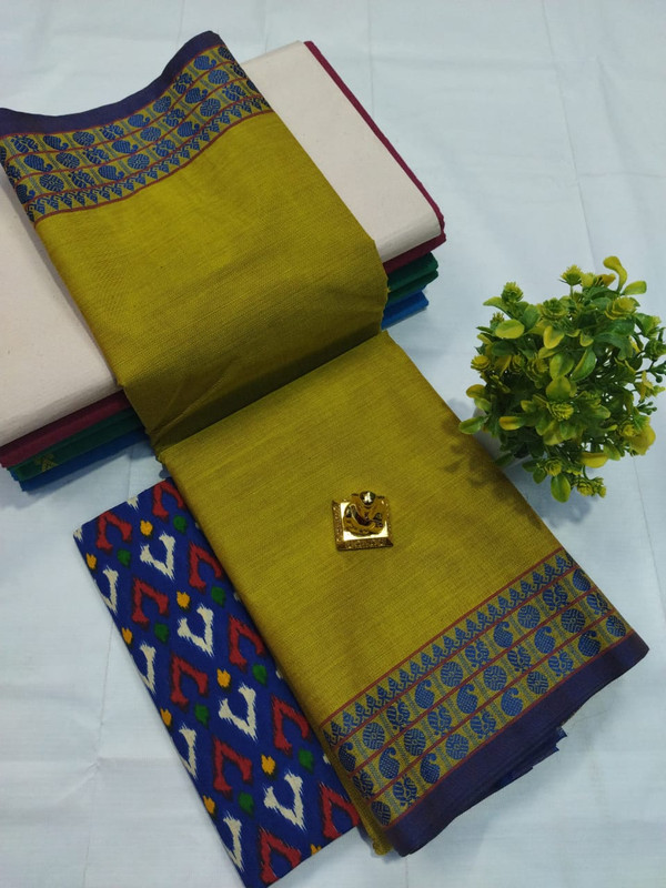 Daily Wear Mahendi Colour Saree