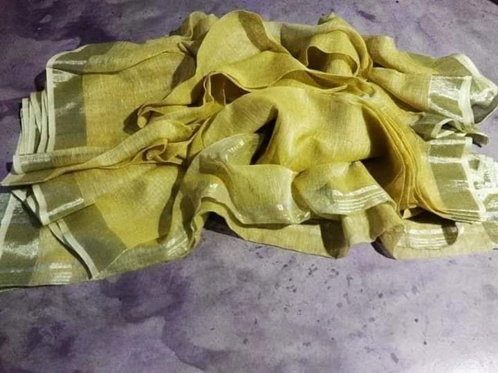 Lemon Yellow Cotton Handloom Saree