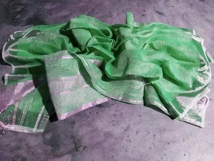 Pista Cotton Handloom Saree