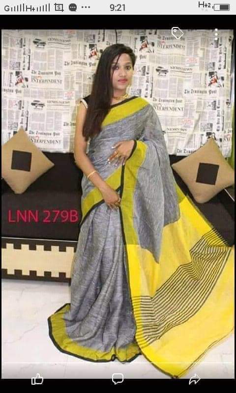 Grey Cotton Handloom Saree