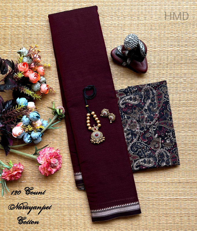 Pure Handloom Saree in Maroon Colour
