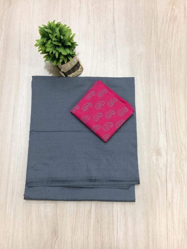 White Grey Cotton Saree