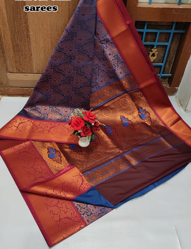 Sky Blue SemiSilk Saree