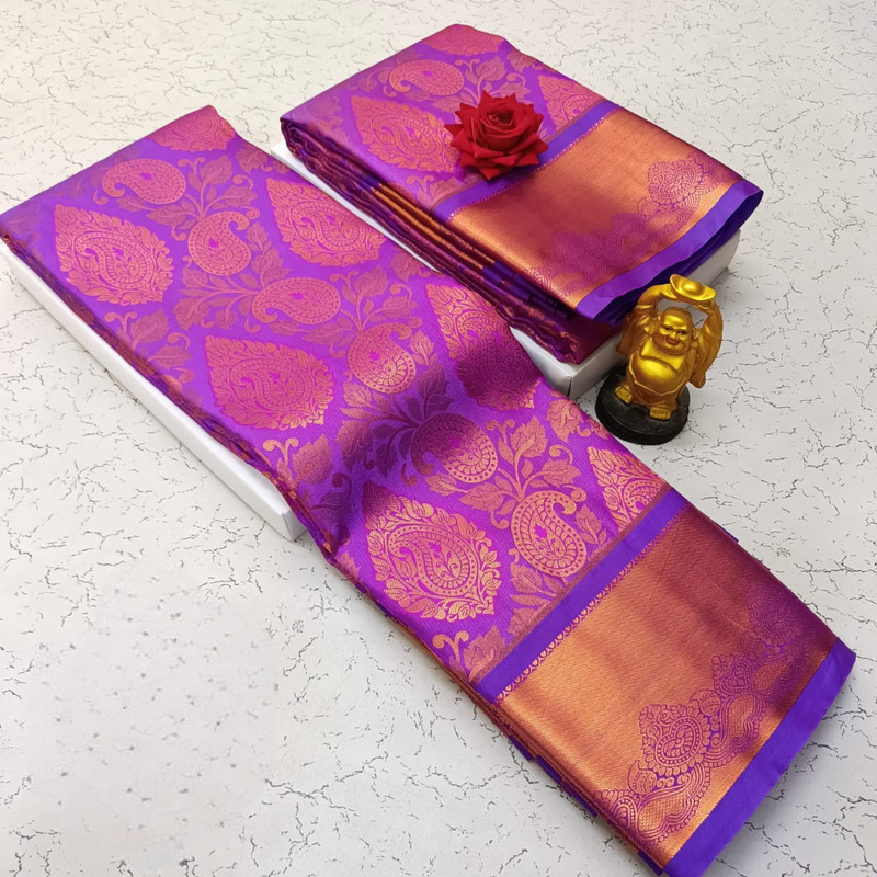 Purple Body colour Pure Kanchipuram Saree