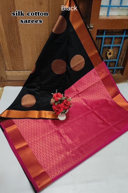 Cotton Black Silk Saree