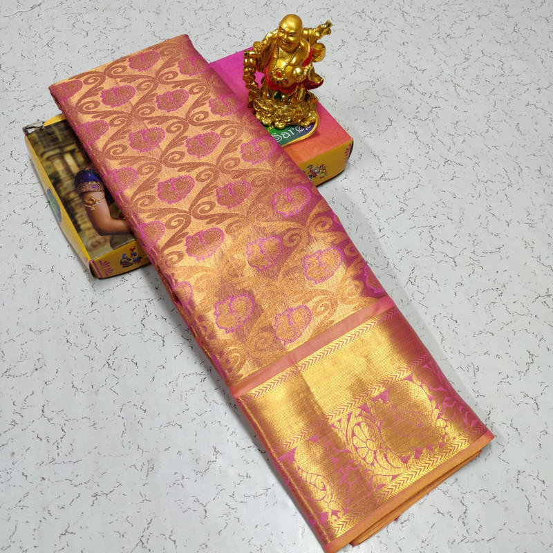 Pure Tissue Silk Saree Pink Colour