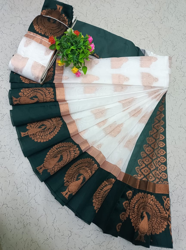 White Pure Cotton Silk Saree