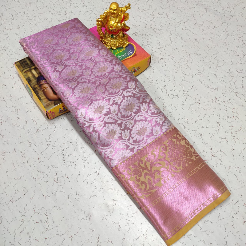 Pure Tissue Silk Saree Pastel Violet Colour