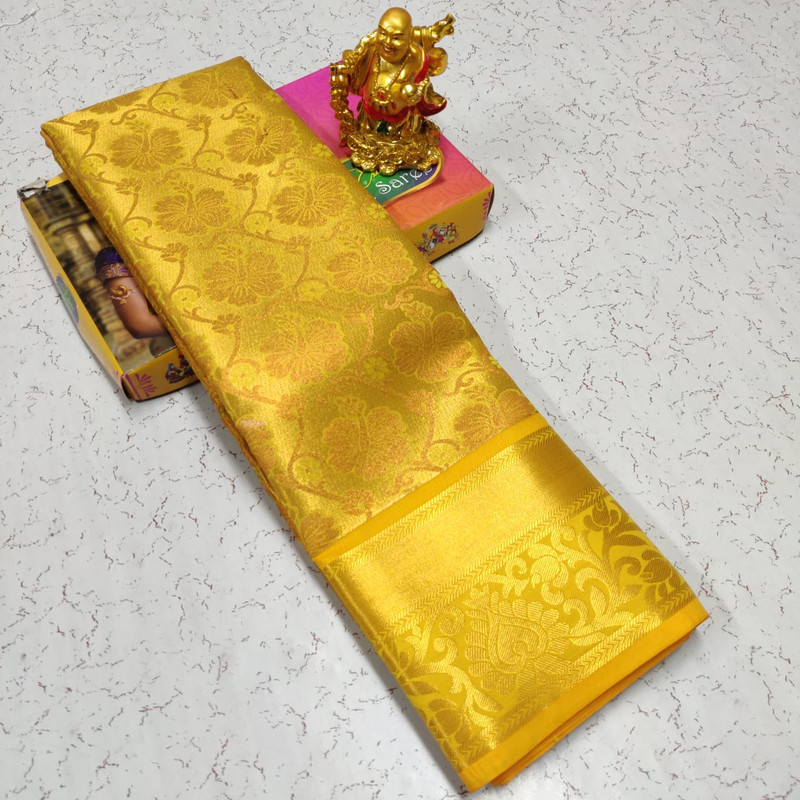 Pure Tissue Silk Saree Golden Colour