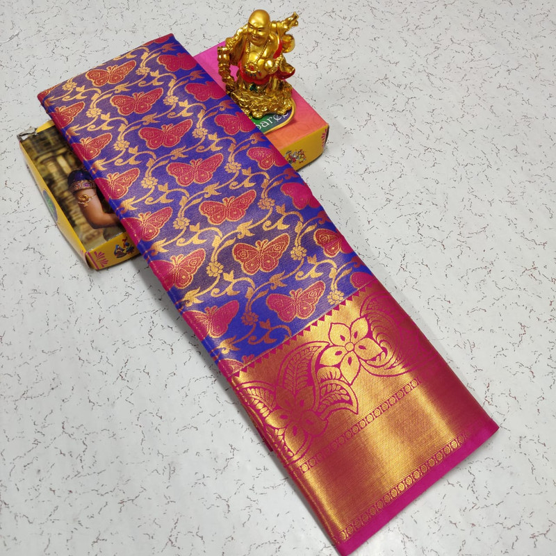 Pure Tissue Silk Saree Blue
