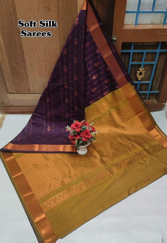 Soft Silk Sarees Vine Colour