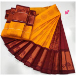 Soft Silk Saree Mango Yellow Colour