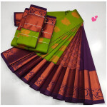 Soft Silk Saree Parrot Green Colour