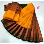 Soft Silk Saree Mango Yellow Colour