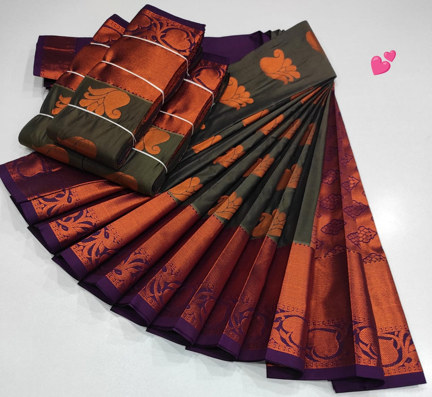 Soft Silk Saree Dark Ash Gray Colour