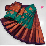 Soft Silk Saree Cyan Colour