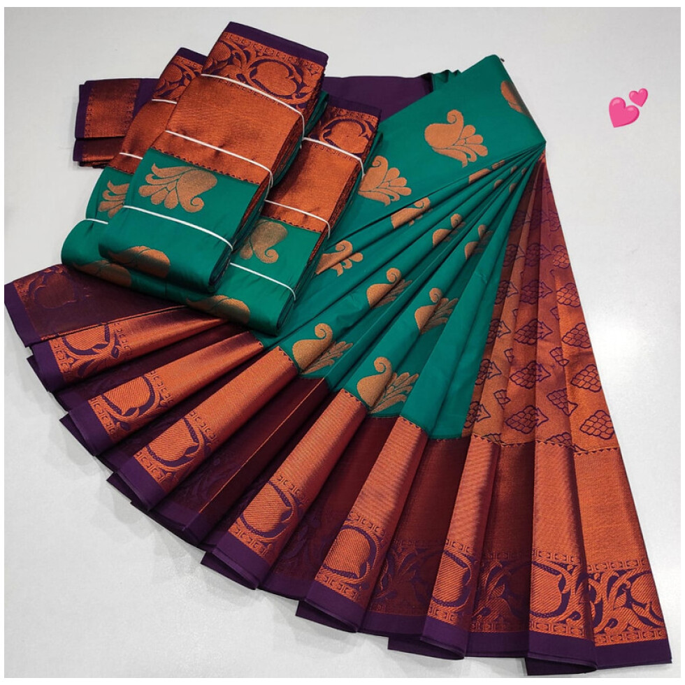 Soft Silk Cyan Saree