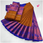 Soft Silk Saree Dark Mustard Yellow Colour