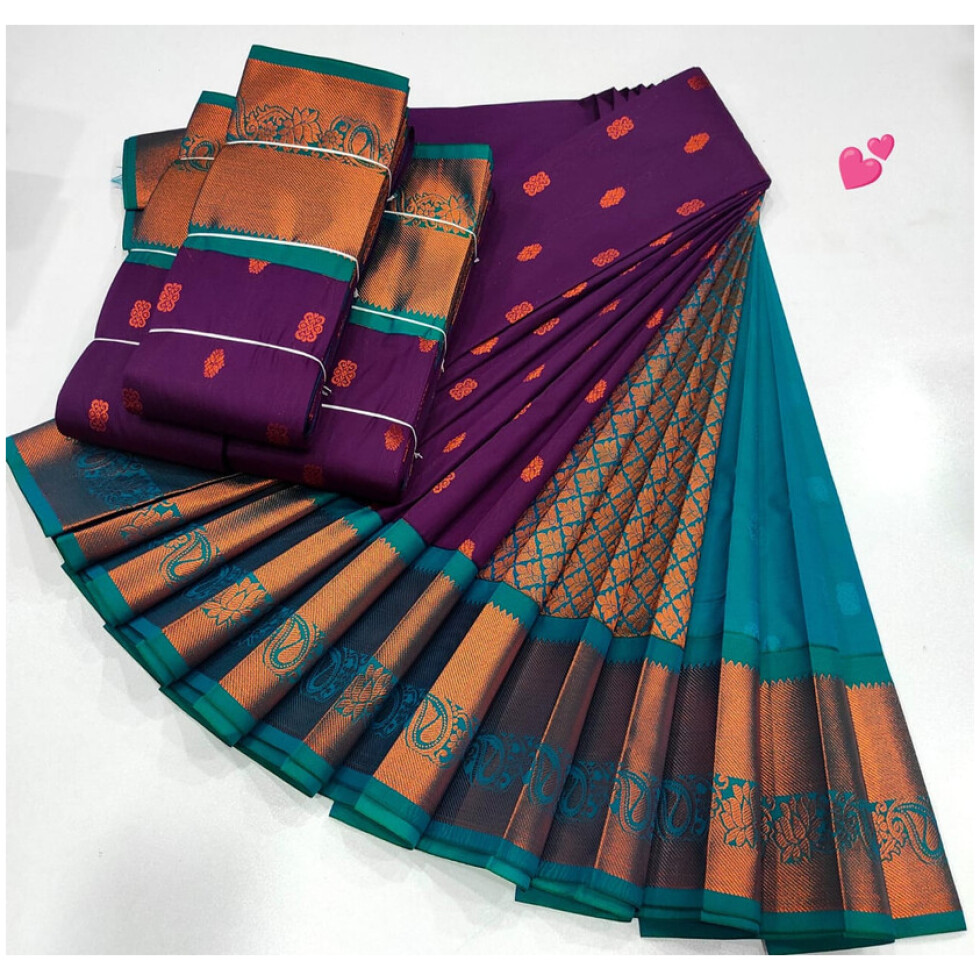 Bright Violet Silk Saree