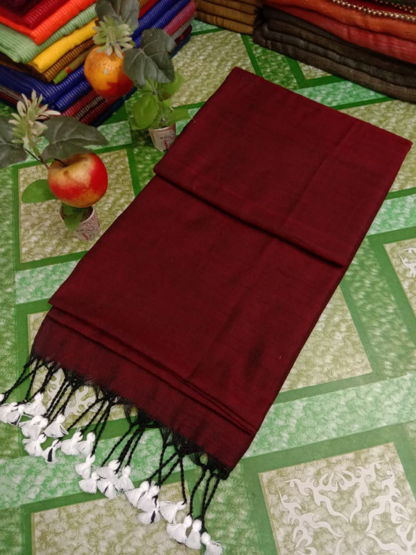 Sweet Shinning Maroon Handloom Cotton Saree.