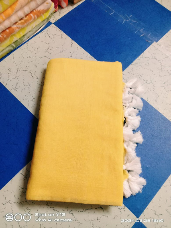 Yellow Handloom Cotton Saree.