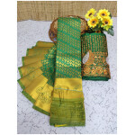 Soft Semi Silk Saree Shinning Green Colour