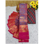 Soft Semi Silk Saree Shinning Pastel Pink
