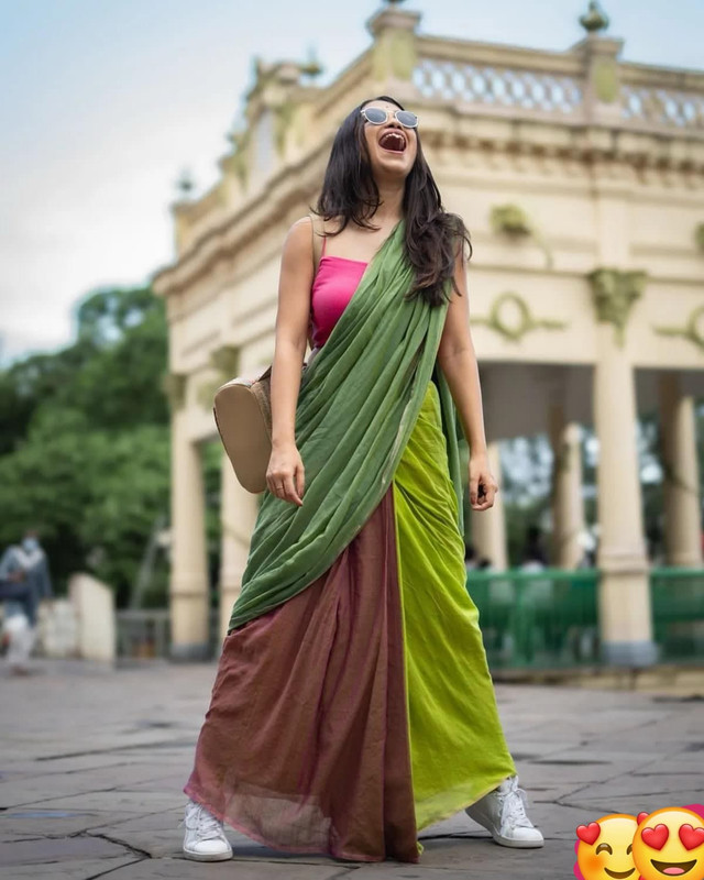 Mul Cotton Saree in Dual Shades of Mehendi, Pastel, and Light Green