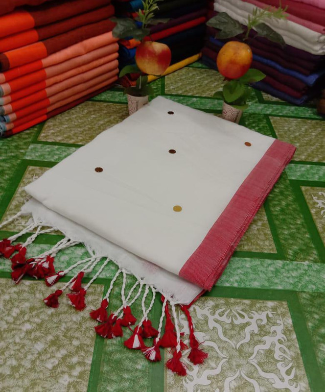 White Colour Gini Saree