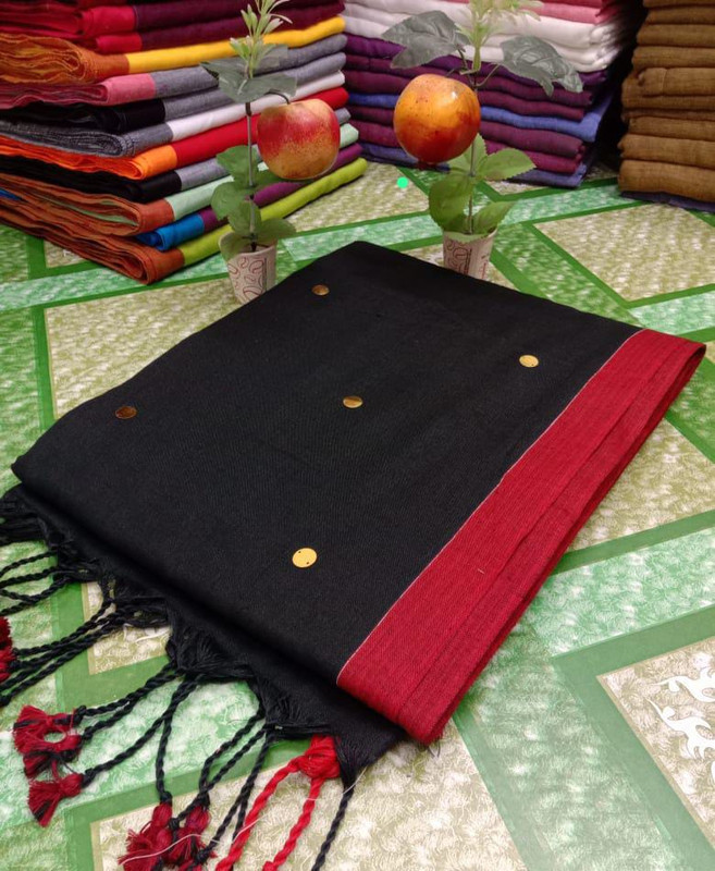 Plain Black Gini Saree