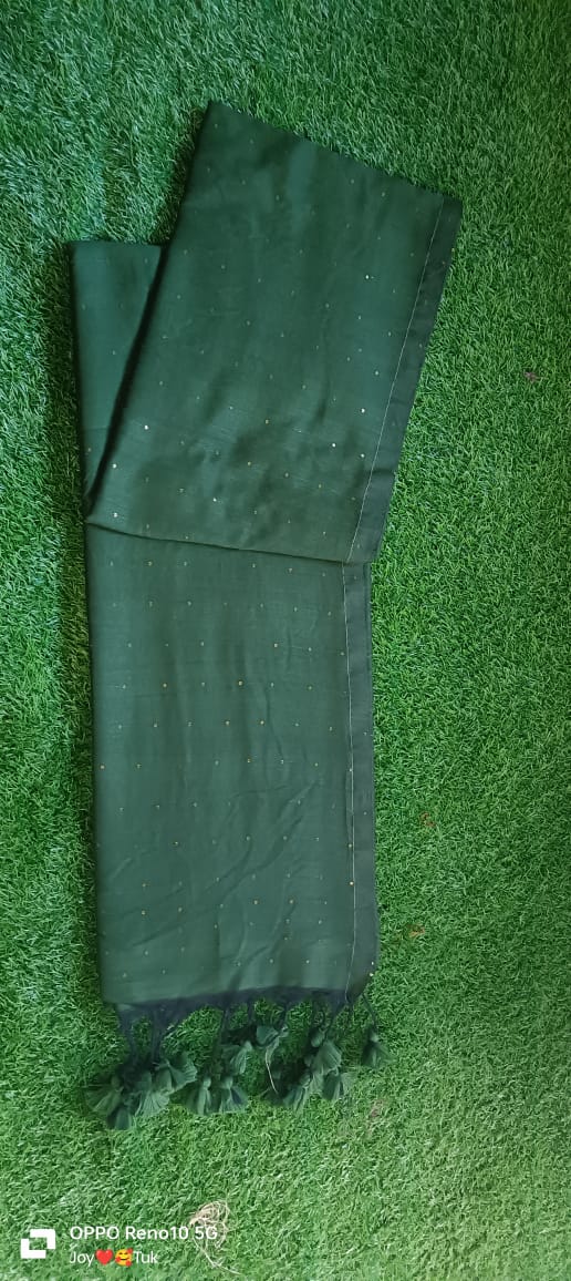 Bottle Green Handloom Saree