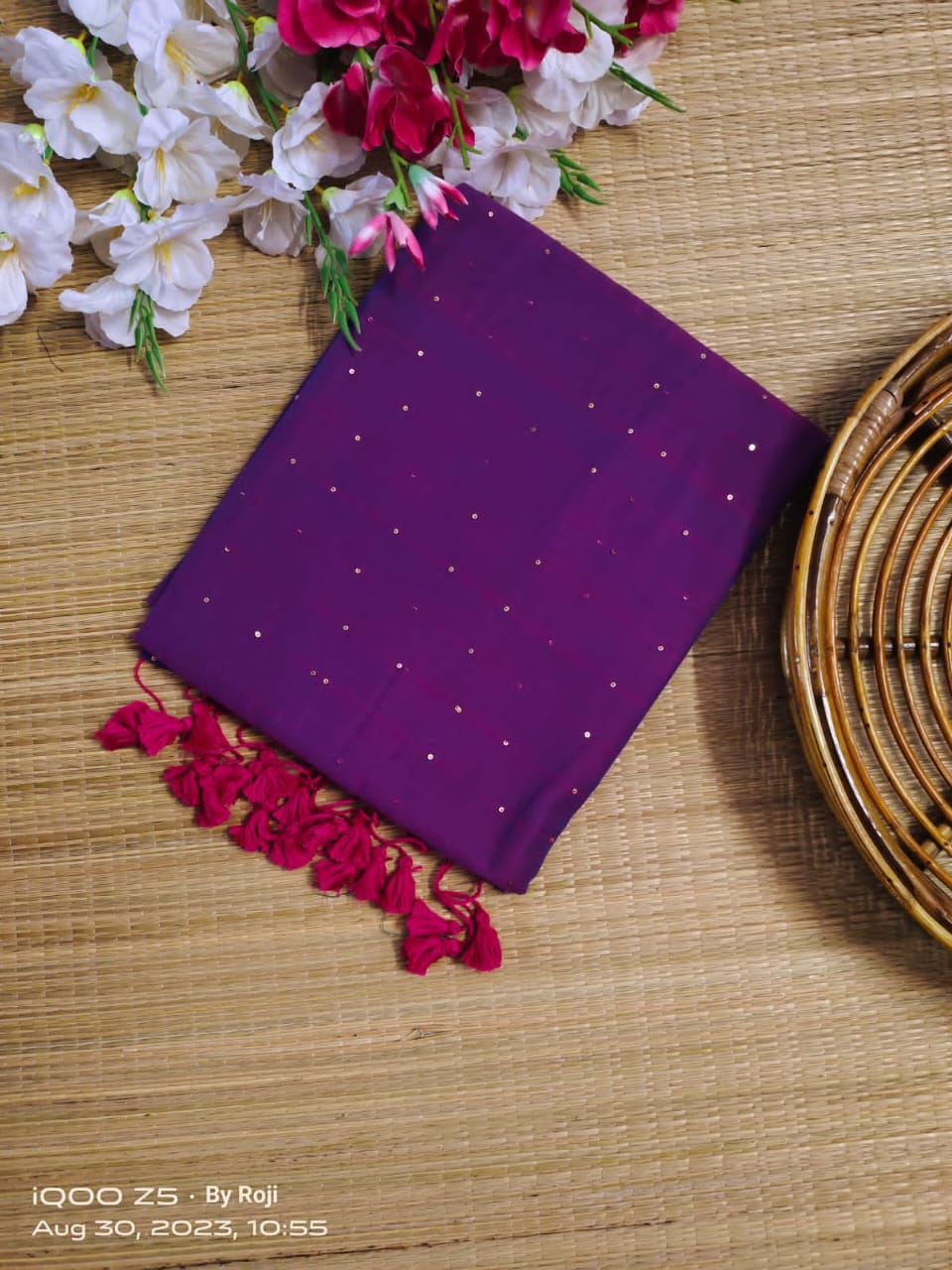 Pinkish Violet Handloom Saree