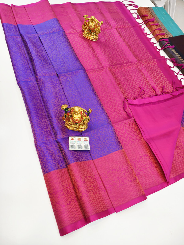 Pure Kachinpuram Soft Silk in Sandle Colour with Golden Pallu