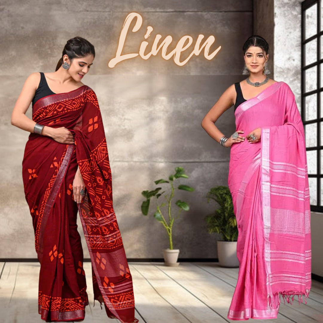 Linen saree