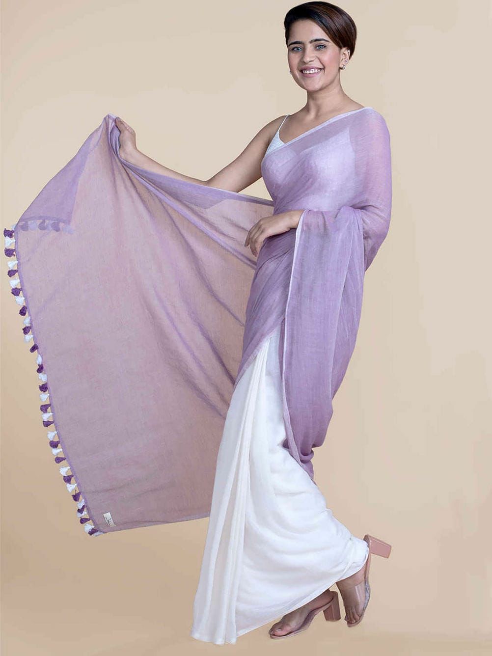Dual Shades of Pastel Violet and White