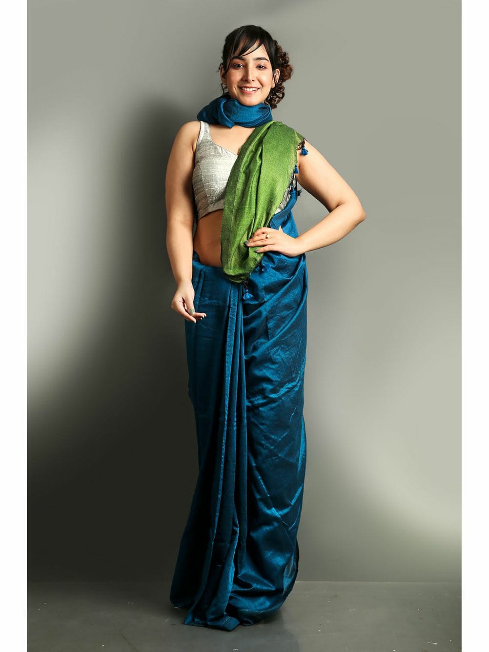 Silky Blue and Mehendi Green