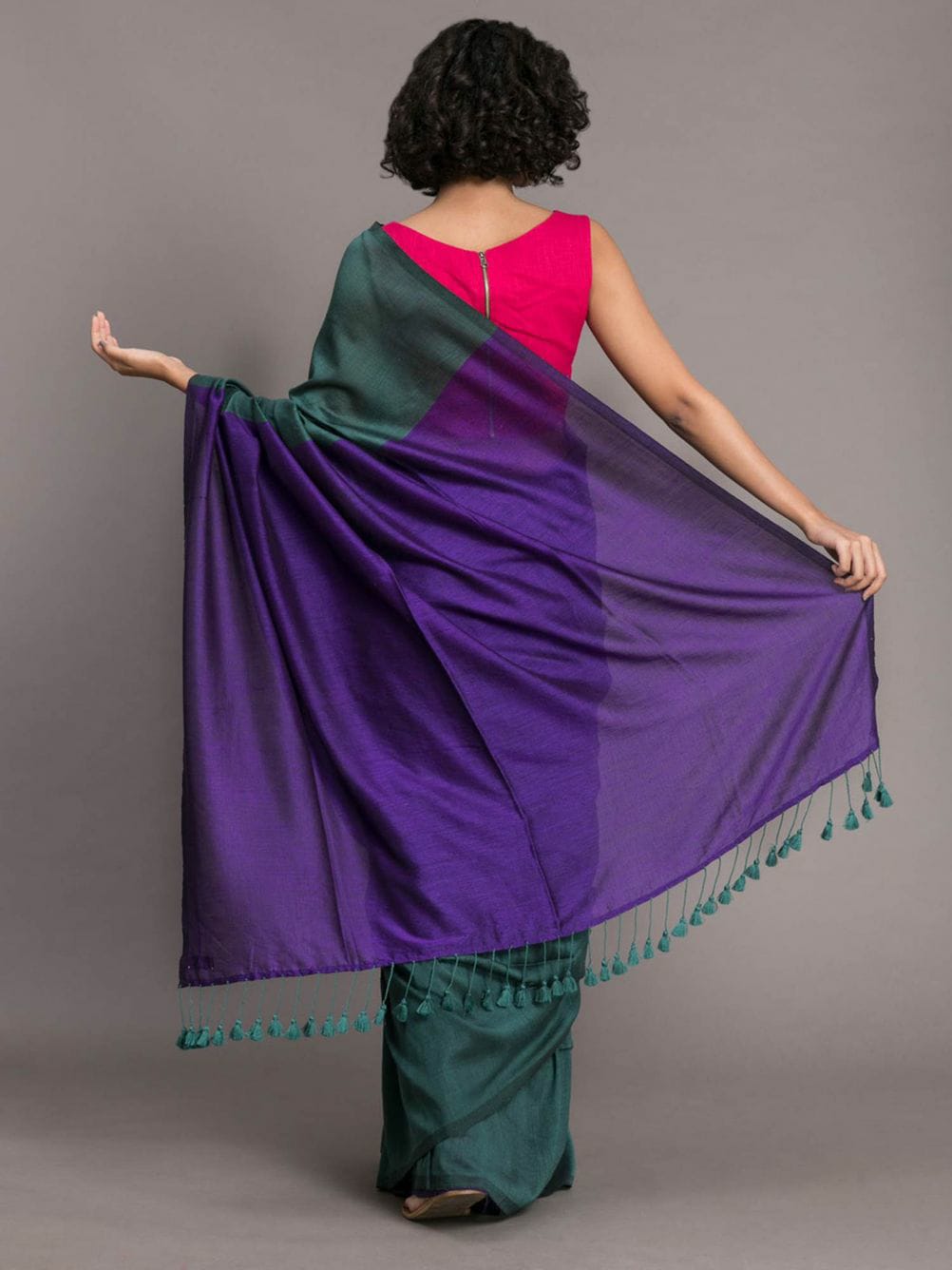 Dual Shades of Peacock Blue and Violet