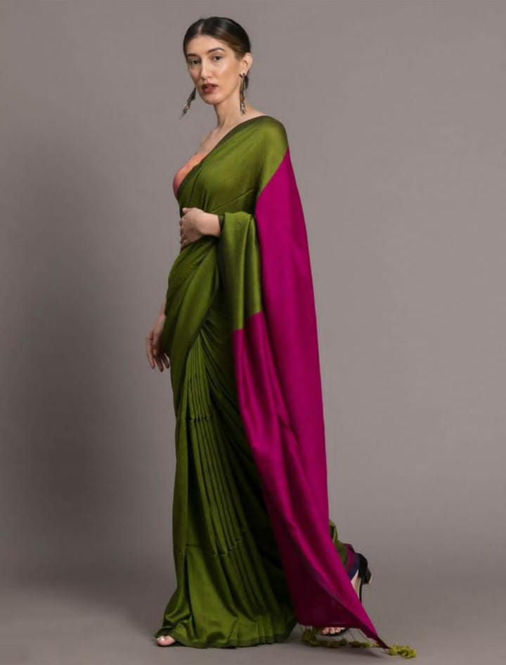Shiny Green and Rani Pink